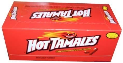 Hot Tamales Chewy Cinnamon Flavored Candies Twenty Four 0.9 Ounce Packs
