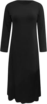 Summer Dress Women's Long Sleeve - Long Women's Underdress Islamic Dress Sleeves Solid Abaya Muslim Casual Women's Casual Dress Teenager Girls Strappy Dress Party Dress