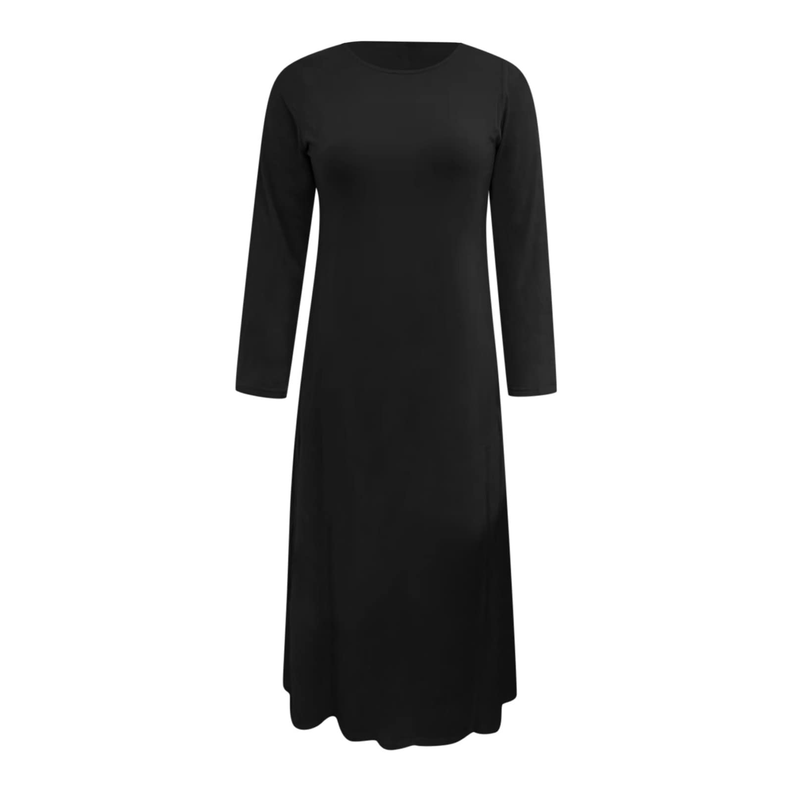 Vestido largo sólido islámico musulmán vestido mangas señoras Abaya vestido de mujer casual casual elegante vestidos de verano