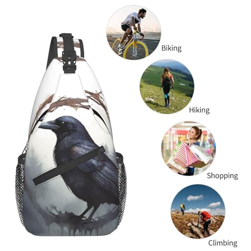 Sling Bag para Mujer y Hombre Negro Bolsa Cruzada miniatura 5