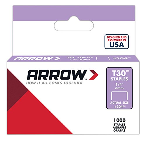 Arrow Fastener 304 Genuine 1 4-Inch Thin Wire Staples for T30 Staple Gun, HT30 hammer tacker, 1,000-Pack