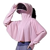[ルビタス] バイザー 付き ラッシュ ガード レディース ミドル ストレッチ 大きい 春夏 秋冬 春秋 春服 春物 春用 夏服 夏物 夏用 大きめ おおきい おおきめ サイズ 可愛い お洒落 日焼け止め パーカー 接触 冷感 長袖 桃色 桜色 (ピンク)