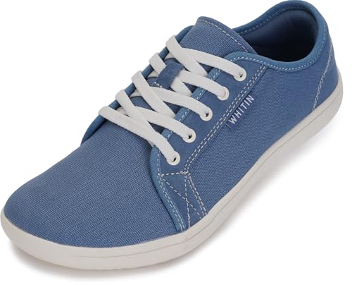 Image of WHITIN Women's Canvas Barefoot Shoes | Wide Sneakers | Classic Fit W81V2 | Machine Washable, Breathable Fashion Canvas, Flexible Support During Training, Simple Design, Natural Feel, Wide Fit Walking