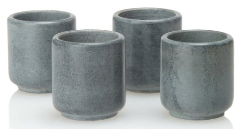Teroforma Ekke Shotglasses, set of 4, Natural Soapstone