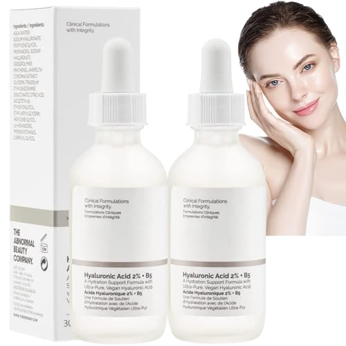 2pcs Hyaluronic Acid 2% + B5,Hyaluronic Acid Serum With B5,Hyalu B5 Serum to Plump and Smooth Skin,Face Moisturiser,Hyaluronic Acid Serum for Face,Anti Wrinkle&Ageing Serum,Brightening Serum,Skincare