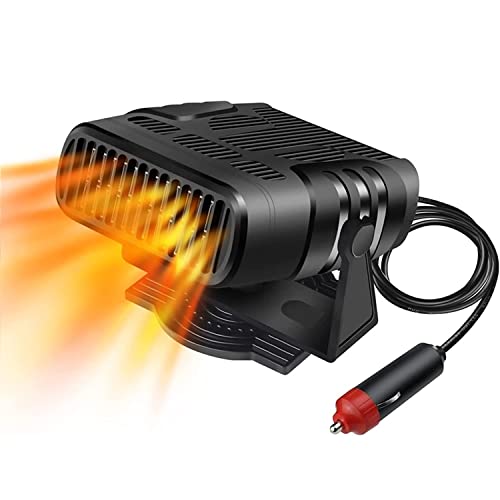LANKOER Calentador de coche portátil de 12 V, 120W, 2 en 1 Ventilador de RefrigeracióN Descongelador Descongelador, defroster, calefacción y ventilador de refrigeración de 360 grados