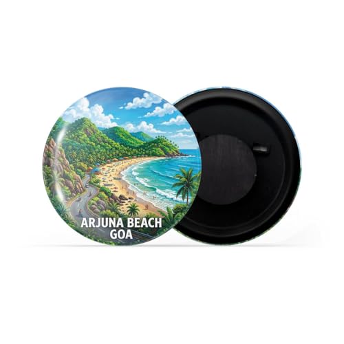 Image of dhcrafts Fridge Magnet Multicolor Goa Arjuna Beach Goa Glossy Finish Design Pack of 1 (58mm)