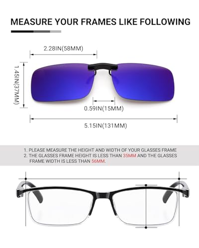 Image of TERAISE Polarized Clip on Sunglasses Over Prescription Glasses Anti-Glare UV400 for Men Women Driving Travelling Outdoor