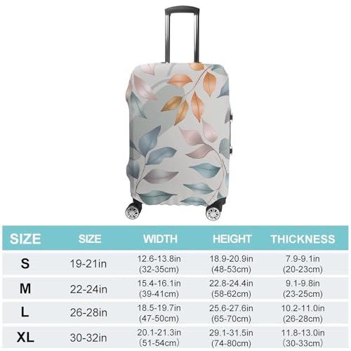 Different Leaf Patterns Elastic Luggage Cover Suitcase Protector for 19-32 Inch Suitcases | Universal Stretchable Travel Bag Cover | Anti-Scratch, Washable with Zipper Closure L2