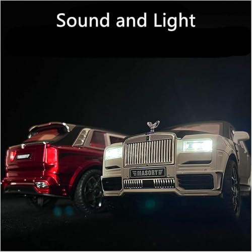 Image of Alokik Enterprise Compatible for 1:32 Rolls Royce Masory Toy Car Model, Diecast Collectible Pull Back Model Car with Sound and Light, Toy Gift Vehicles for Adults Kids Boys Girls【Black】