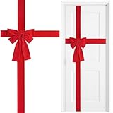 Fadcaer Christmas Door Red Bow Outdoor Christmas Decorations Front Door Festive...