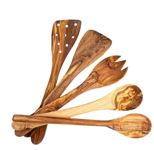 Ustensiles de cuisine en bois d'olivier EMNA : le cadeau idéal pour les amateurs de cuisine