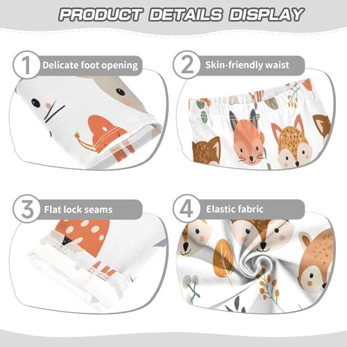 Toddler Girls Leggings Printed Yoga Pants Leggings Mushroom Berry and Leaves for Kids3