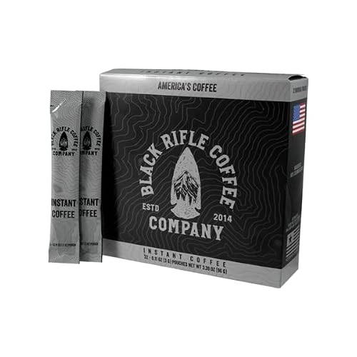 Black Rifle Coffee Company Instant Coffee Medium Coffee Roast, 32 Count Single Serve Packets, 100% Columbian Coffee, Gourmet Instant Coffee, Helps Support Veterans And First Responders #TOP1