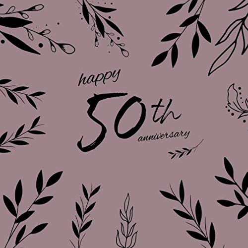 Happy 50th Anniversary: Lovely clean natural minimalist gust book to write message in. 8.25 x 8.25 medium size.