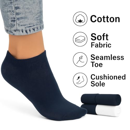 6 Pairs Cotton Ankle Socks for Men & Women – Seamless Toe, Cushioned Sole, Breathable Everyday Comfort | Sockverse4
