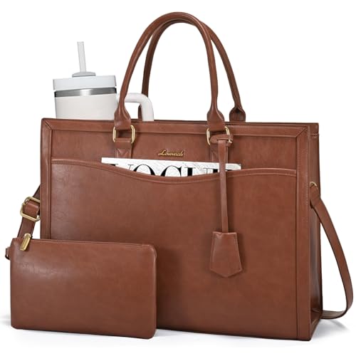 Maletín LOVEVOOK para laptop 15.6" mujer marrón miniatura 1