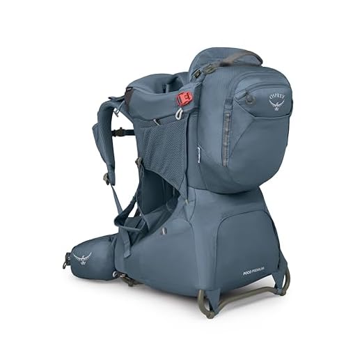Osprey Poco Premium Child Carrier Backpack - Adjustable Travel Baby Seat with Sunshade - Hiking Carrier for Toddlers, Tidal Blue