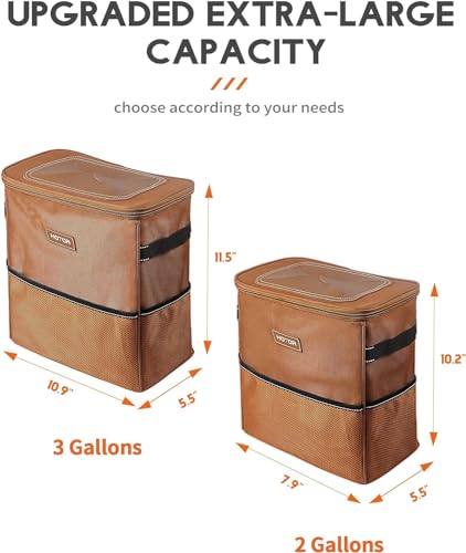 Image of HOTOR Car Trash Can, Leakproof Car Organizer, 3-Gallon, Brown