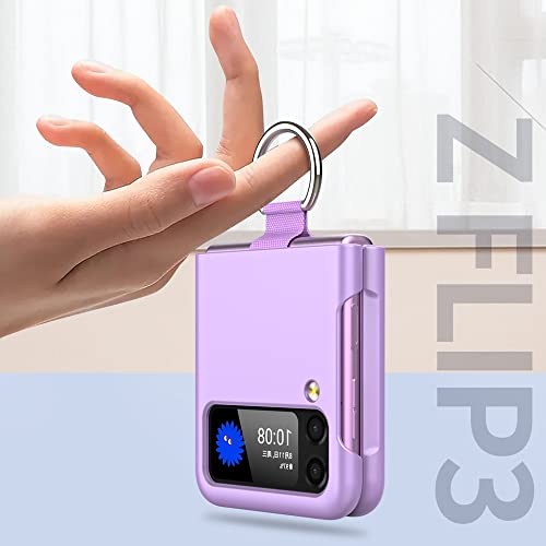 Para Samsung Galaxy Z Flip 3 5G Case, Galaxy Z Flip 3 5G caso com anel, difícil PC Caso dobrável des