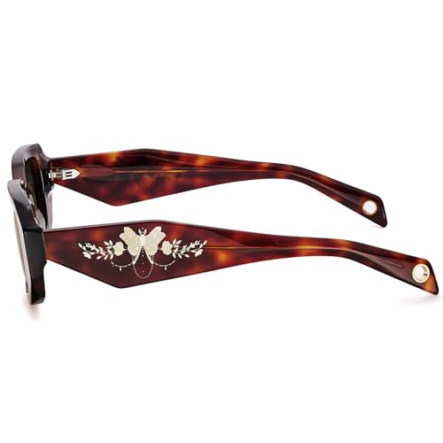 CARFIA Retro Acetate Rectangle Polarized Sunglasses for Women UV Protection, Trendy Vintage Y2K Shade Designer Sunnies3