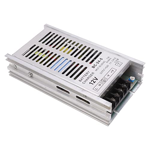 Cargador de Grupo Electrógeno, Cargador de Batería de Generador AC160‑250V 5A Aleación de Aluminio Automático Corriente Constante Resistente para la Industria (CC12V)