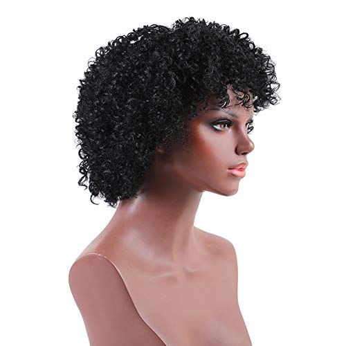 Perruque courte cheveux bouclés style afro explosion sexy noire intense