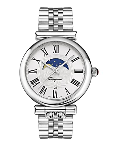 Ora Moonphase Collection Luxury Womens Watch Timepieces with a Silver Bracelet and Dial Featuring a Stainless Steel Case
