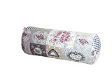 beties „Dorfkinder“ Nackenrollen Bezug ca. 15x40 cm in großer Sortiments- und Größenauswahl - Shabby Chic für den perfekten Landhaus Style Farbe (Silber-Mauve)