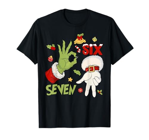 Six Seven 6 7 Gen Z Alpha Meme Slang Merry Christmas Holiday T-Shirt
