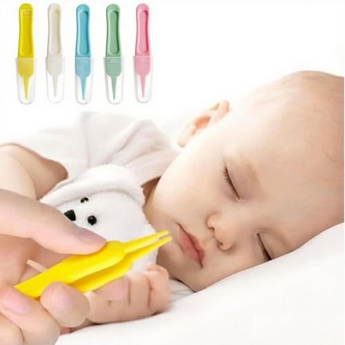 Image of Kids Ear Wax Removal Tweezers, BPA - Free Plastic Infant Ear Cleaning Tool with Protective Case, Color - Coded Baby Ear Care Accessories（5 pcs)