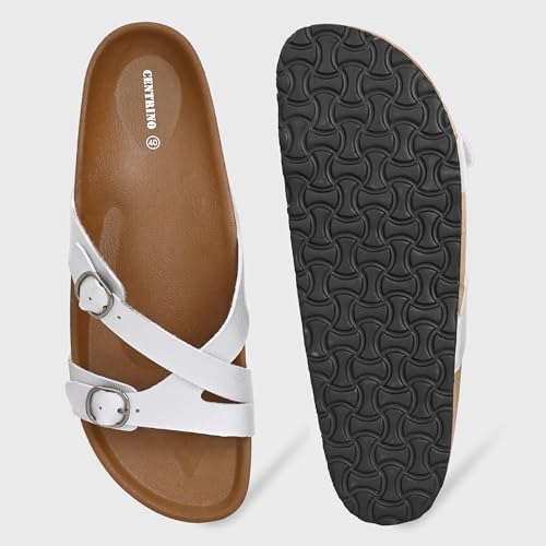 Image of Centrino Women's Berkin-Style Slip-On Sandals | Open Toe Design | Soft PU Footbed | Lightweight & Comfortable | Arch Support | On-Grip Sole | Casual Outdoor Wear (9224)