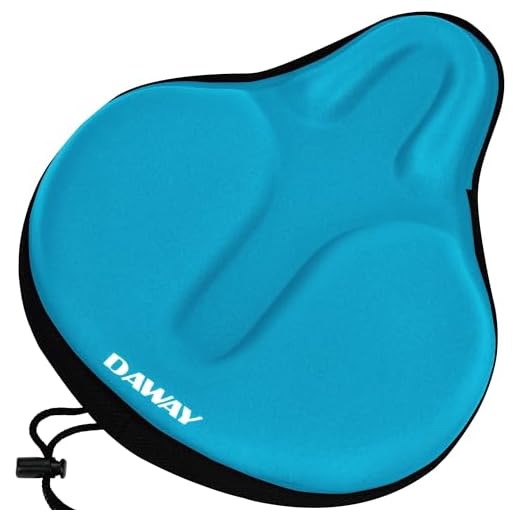 DAWAY Extra Soft Bike Seat Cushion - C6 Large Exercise Bicycle Saddle Cover, Thick Widen Foam & Gel Padded, Comfort Breathable Cycling Pad, Fit for Peloton Bikes, Indoor Outdoor Bycicle