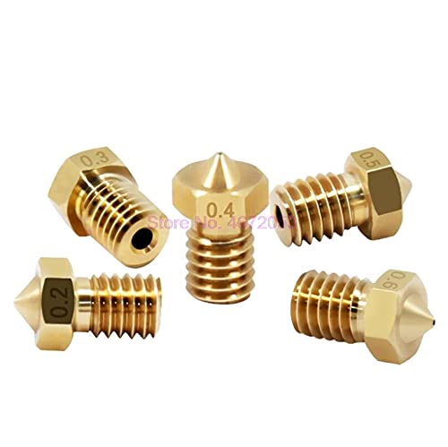Lysee 3D Printer Parts & Accessories - 2000pcs/lot 3D Printer Accessories V5 V6 M6 Threaded Nozzle 0.2 0.25 0.3 0.4 0.5 0.6 0.8 1.0mm for 1.75mm 3.0mm Full Metal - (Size: 0.5mm 3.0mm)