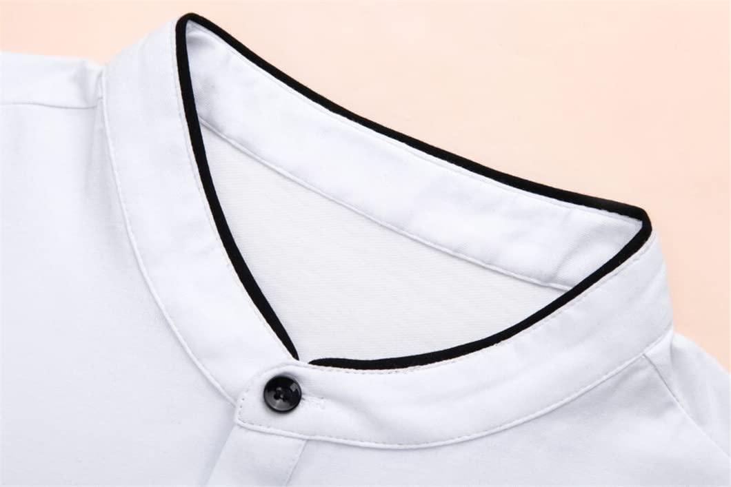 Disimlarl Maglietta da uomo con colletto alla coreana a righe con lettera a maniche corte in cotone estivo Business Casual Top, blu navy, XL