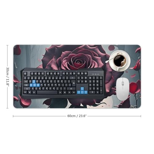 Rose Gothic Gaming Mouse Mat Large Desk Pad 24 X 12 Inches miniatura 2