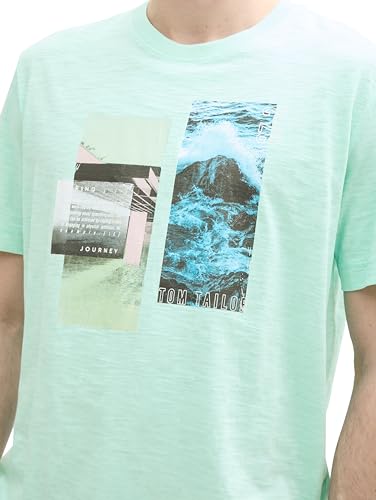 TOM TAILOR Herren 1045692 T-Shirt, 37105 - Bright Mint Green, S EU – Ansicht 5