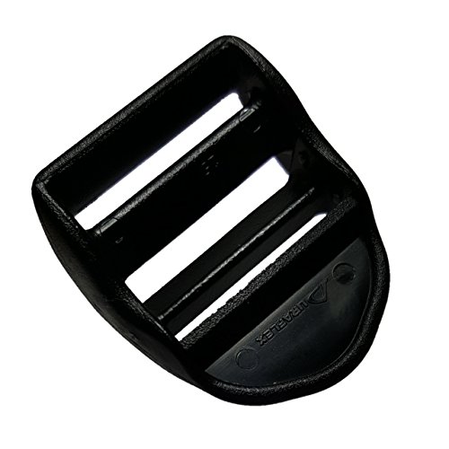 Plastic Ladder Lock Tri Glide for Adjustable Webbing Military Grade 2QTY (Black, 1 Inch)