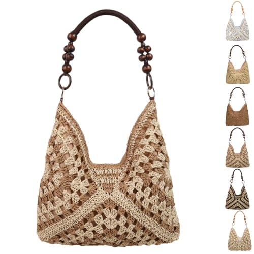 Sac tissé artisanal bohème avec bandoulière et anse perles