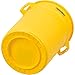 Global Industrial Commercial Round Trash Can, 20 Gallon Capacity, Plastic Garbage Can, Indoor and Outdoor Utility Trash Can, Yellow, 19