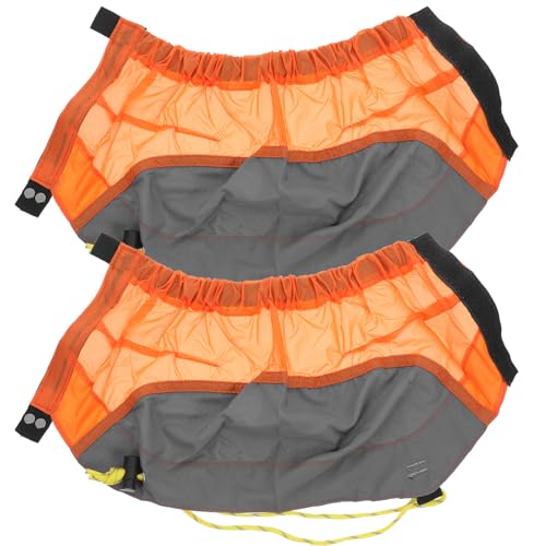iplusmile Polainas Impermeables para Senderismo al Aire Libre Banda Elástica Ajustable y Cremallera Trasera, Material de Nylon Recubierto de Silicona Color Naranja para Actividades de Esquí