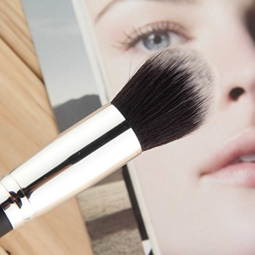 KinshopS Portable Soft Synthetic Large Cosmetic Blending Foundation Silver Makeup Brush