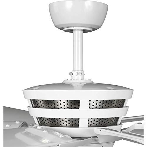 Progress Lighting Huff Collection Indoor/Outdoor 96" Six-Blade Satin White Ceiling Fan #TOP6