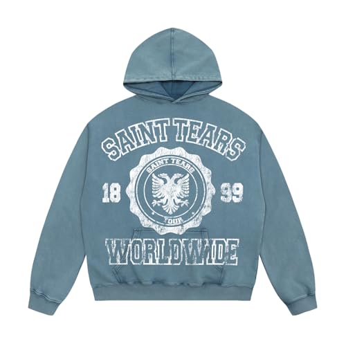 Chainsaw Man Saint Tears Hooded Pullover Graphic Hoodie Vintage Printed Sweatshirt Casual Oversized Long Sleeve Streetwear