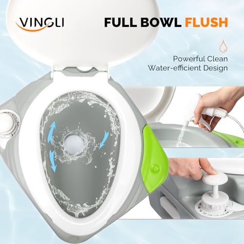 Image of VINGLI Portable 5.8 Gallon Camping Toilet with Hand Spray,Large Capacity Tank for Camping,Boat /Truck (Grey, 5.8 Gallon)