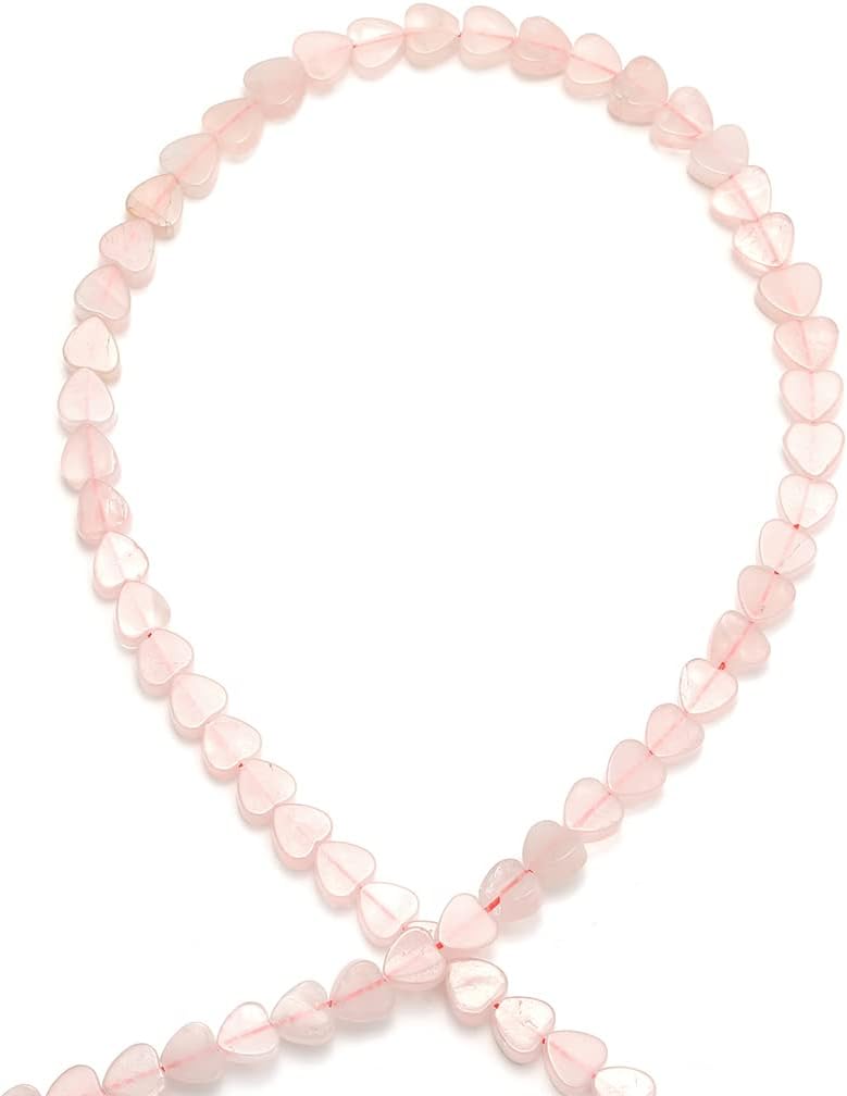6mm Natural Rose Quartz Stone Beads Heart Shape Cute Fine Gems Spacer Beads Fit Jewelry Making DIY Exquisite Necklace Bracelet Accessory