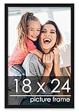 Poster Palooza 18x24 Contemporary Black Wood Picture Frame - UV Acrylic, Foam Board Backing, &...