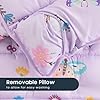 Wake In Cloud - Toddler Nap Mat with Pillow and Blanket, for Kids Girls in Kindergarten Daycare Preschool Pre K, Roll Up Sleeping Bag, Cute Butterfly Flowers, Purple, Standard #3