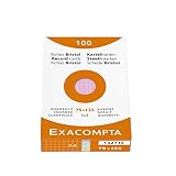 Exacompta - Réf. 13271E - Étui de 100 fiches bristol quadrillées 5x5 non perforées - format 75 x 125 mm - compatibles avec imprimante jet d'encre, laser et photocopieur - couleurs assorties