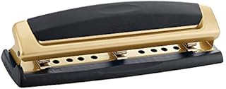 Swingline 3 Hole Punch, Adjustable Two-Three Hole Puncher, 10 Sheets, Precision Pro, Black/Gold (A7074086)